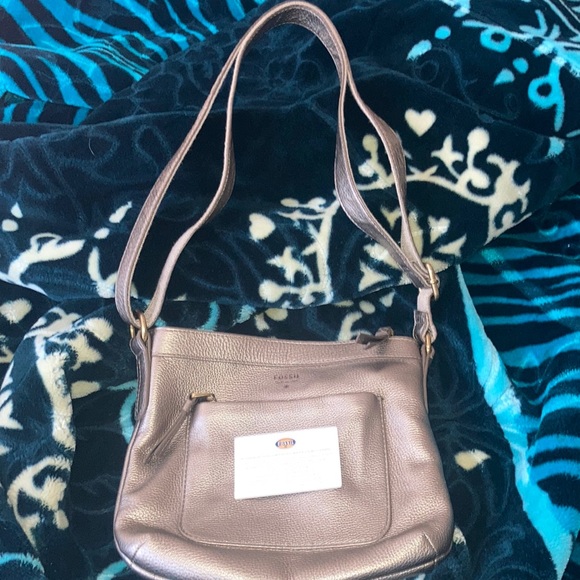 Fossil Handbags - Authentic 100% Leather Fossil Women’s Gold Purse with Strap